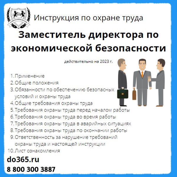 Инструкция По Охране Труда: Заместитель Директора По Экономической.